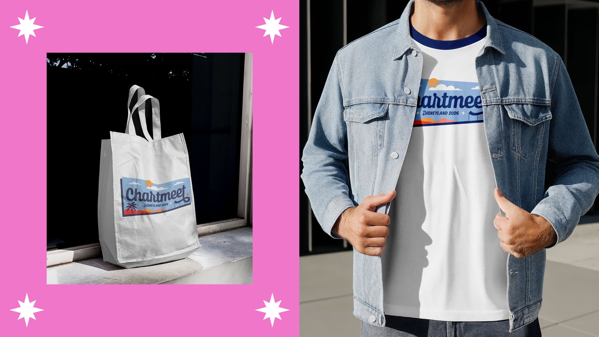 Chartmeet tote bag and T-shirt
