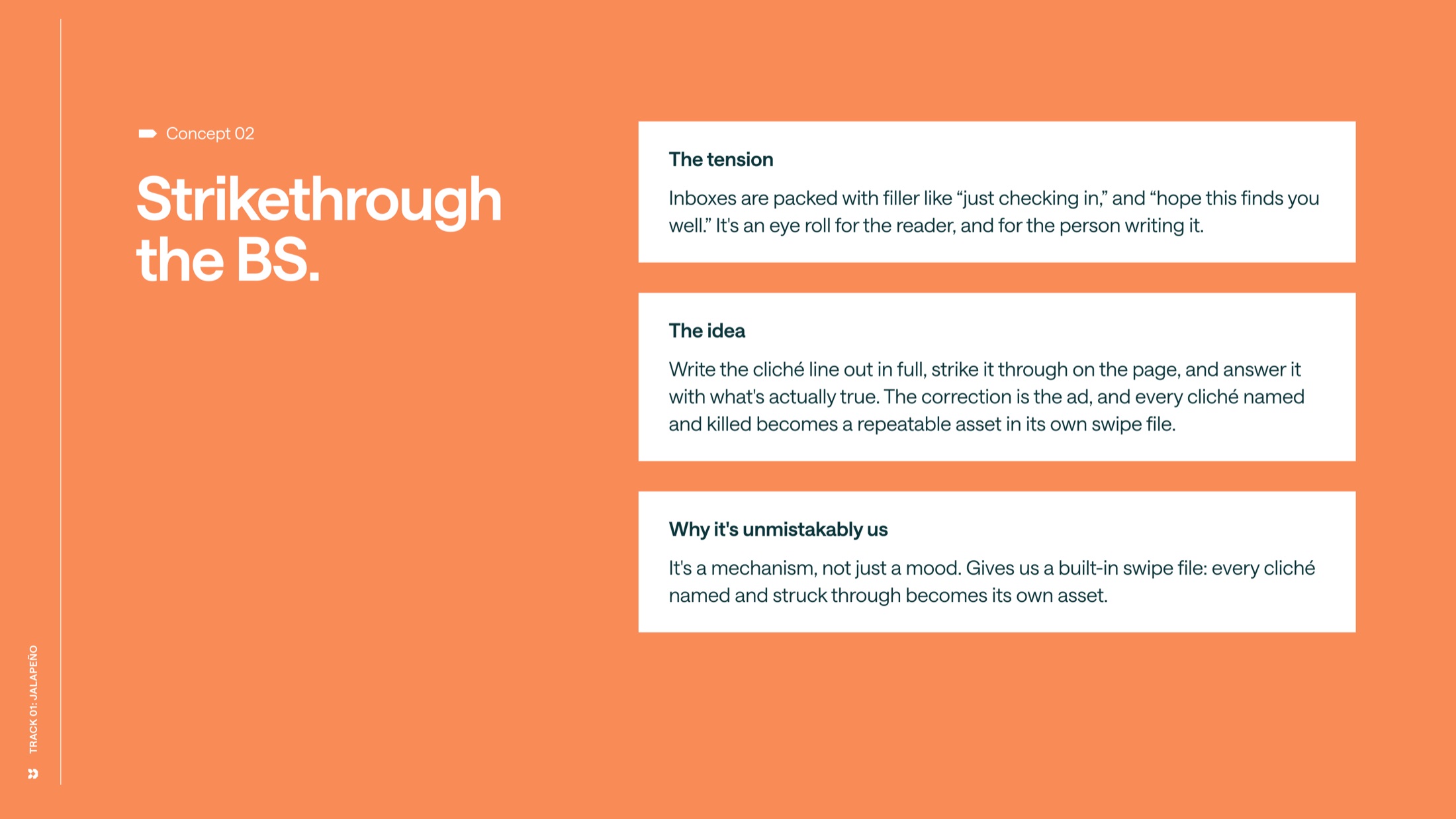 Concept: Strikethrough the BS