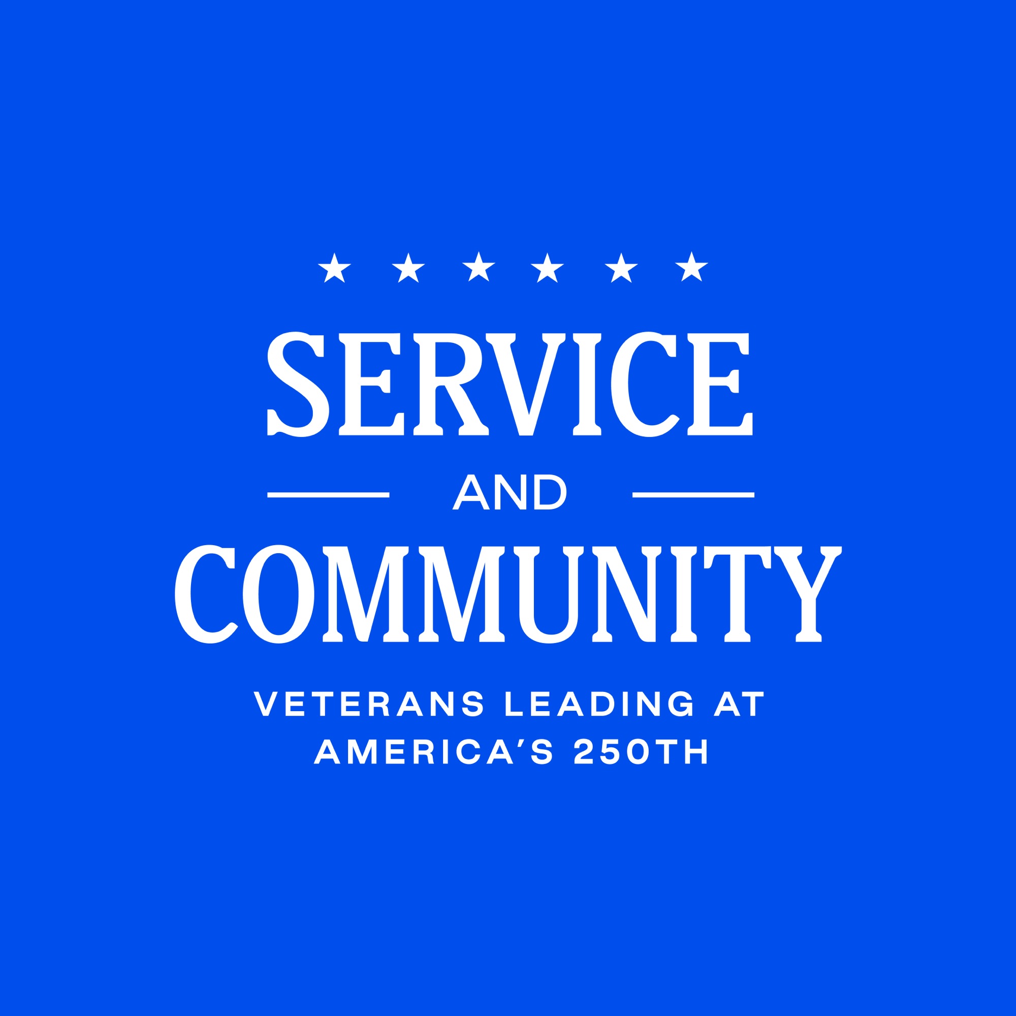 Service and Community logo, white on blue