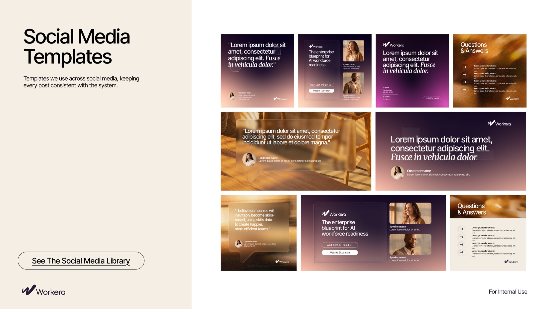 Workera social templates